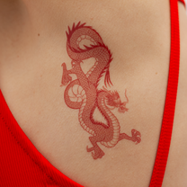 tatuaje dragon rojo tattoonie