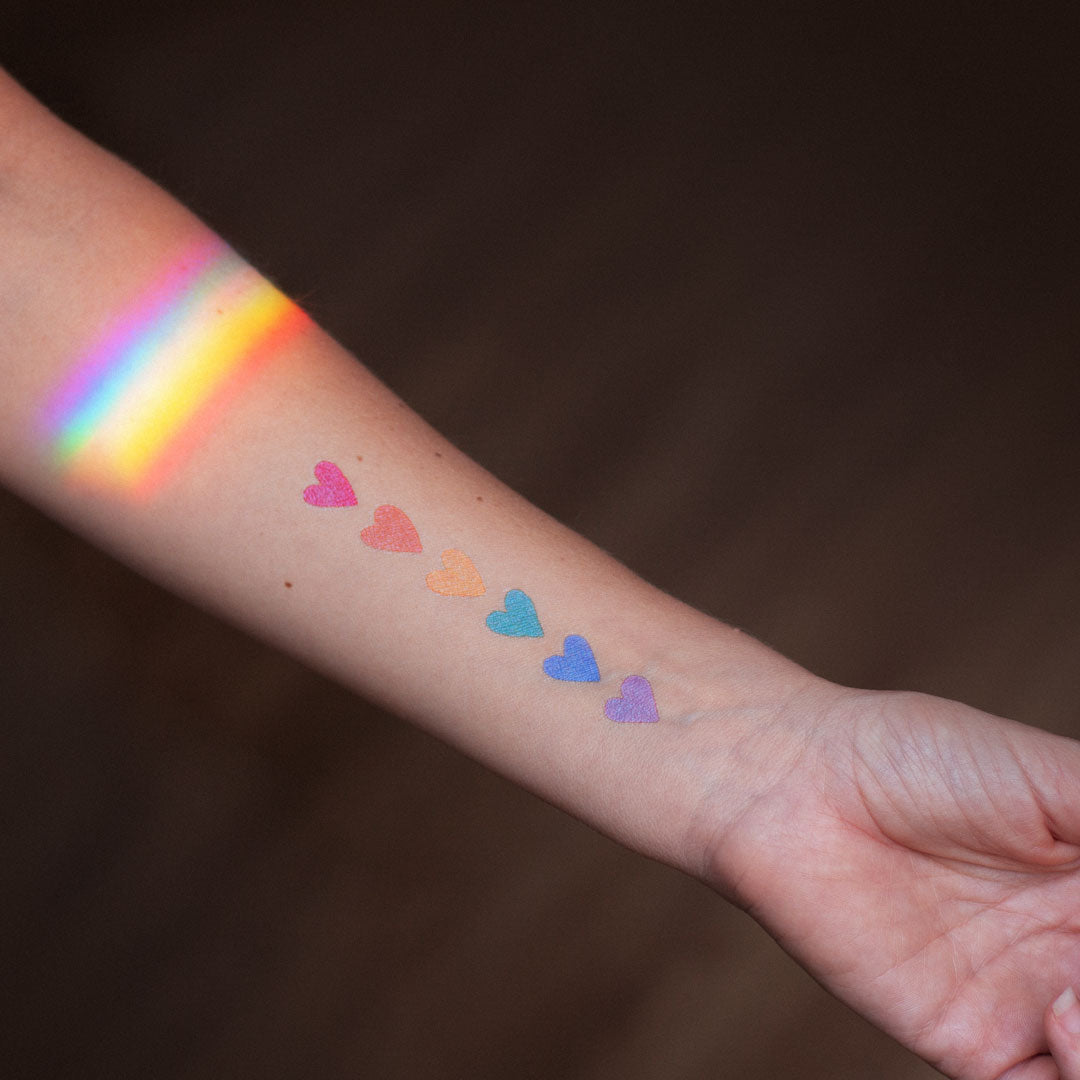 heart colored tattoos