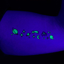 glow in the dark cosmos tattoo
