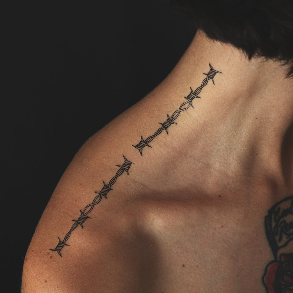 BARBED WIRE TEMPORARY TATTOOS SET, MENS, WOMENS, KIDS, TRIBAL TATTOO TRANSFER X5 - Foto 6