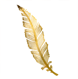 gold feather tattoo
