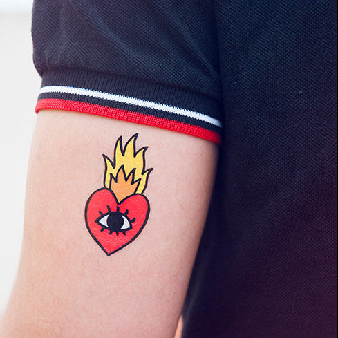 Tattoonie Temporary Tattoos Firing Eyed Heart