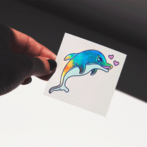 iridescent dolphin tattoo