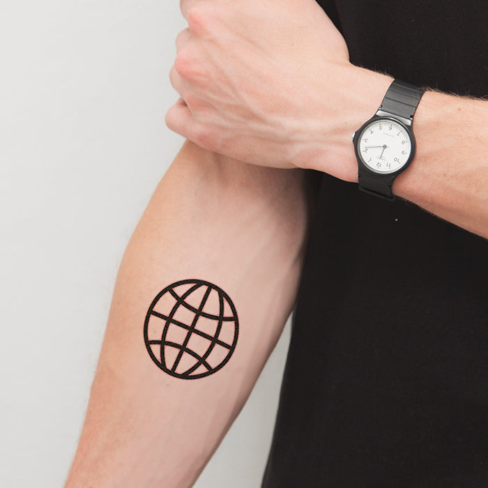 meridians global earth tattoo