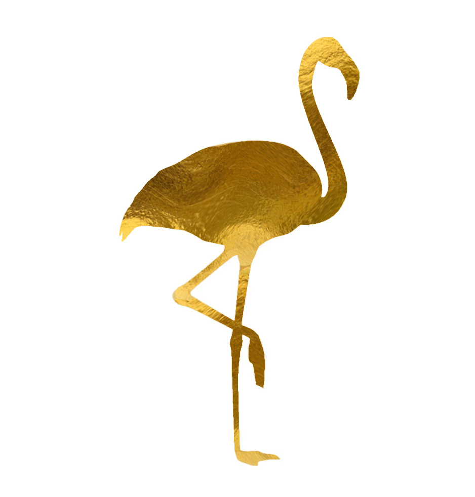 tatuaje dorado flamenco