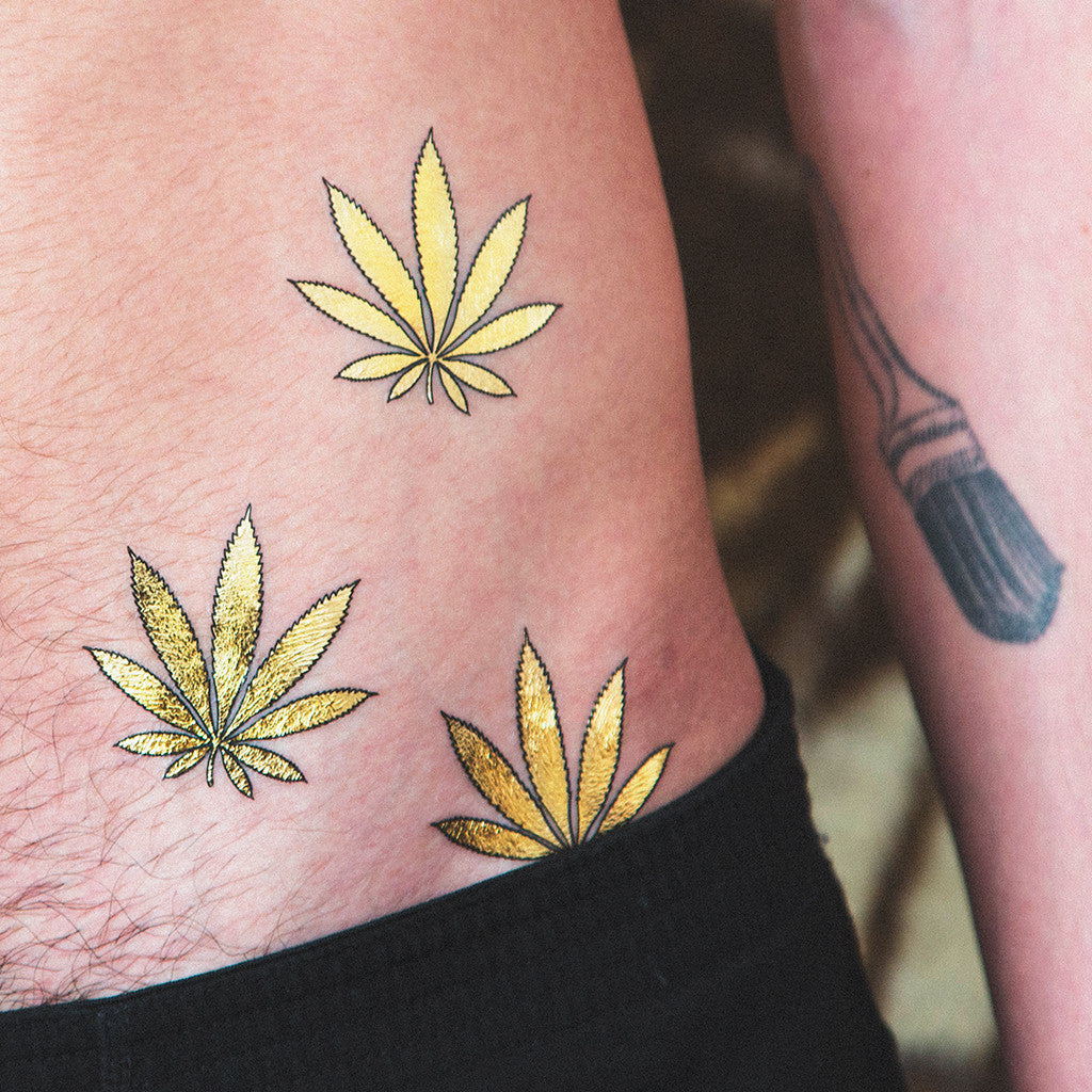 golden leaf tattoo