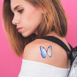 butterfly holographic iridescent tattoo