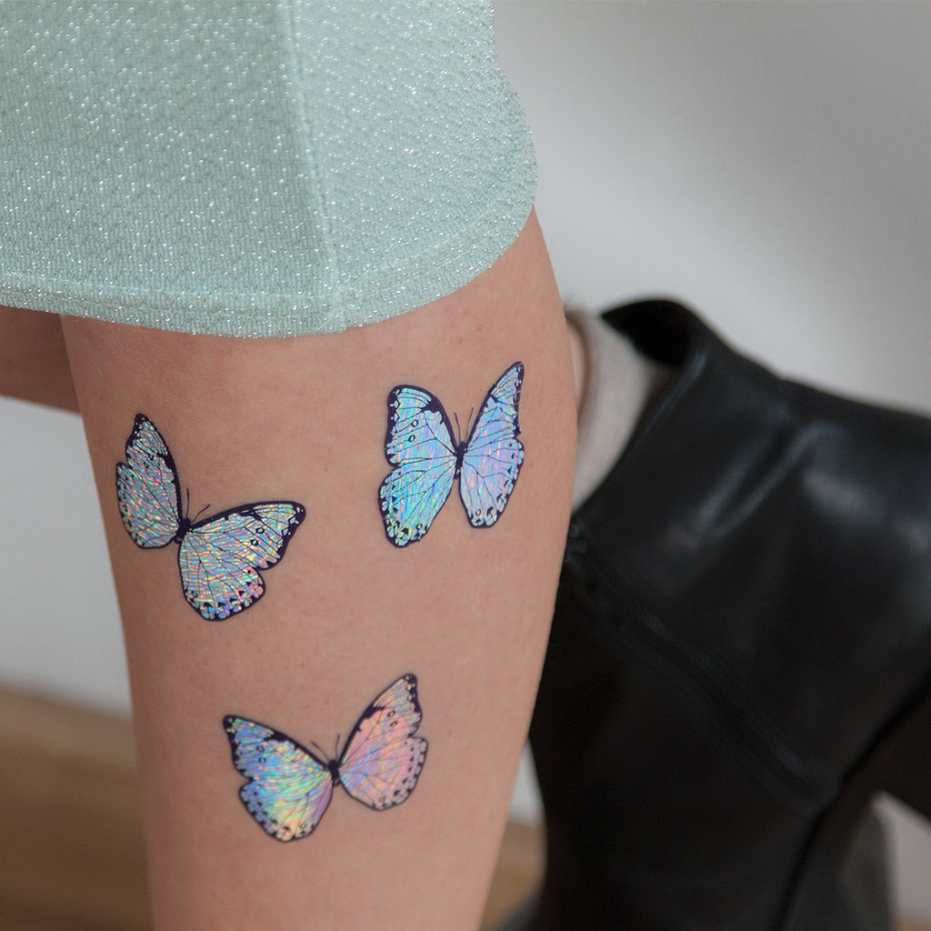 Tattoonie butterfly holographic iridescent tattoo