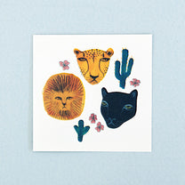 Tattoonie Temporary Tattoos wild animals lion leopard panther