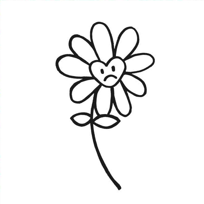sad flower tattoo