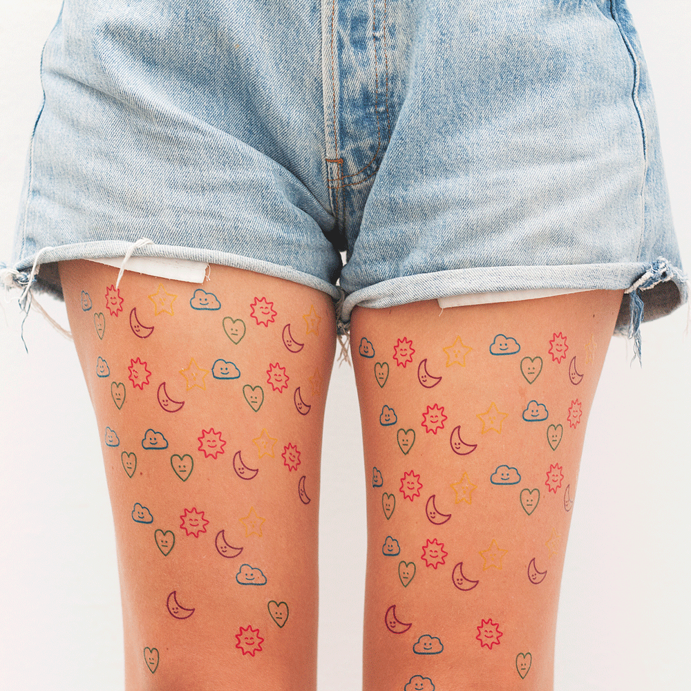 mini colored tattoos