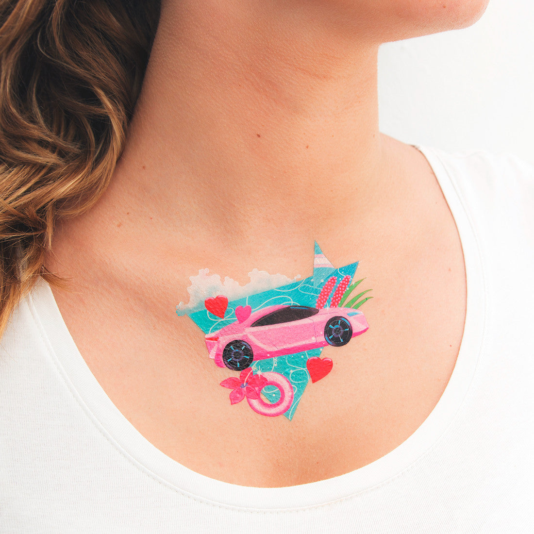 Tattoonie Temporary Tattoos yoko honda pink car